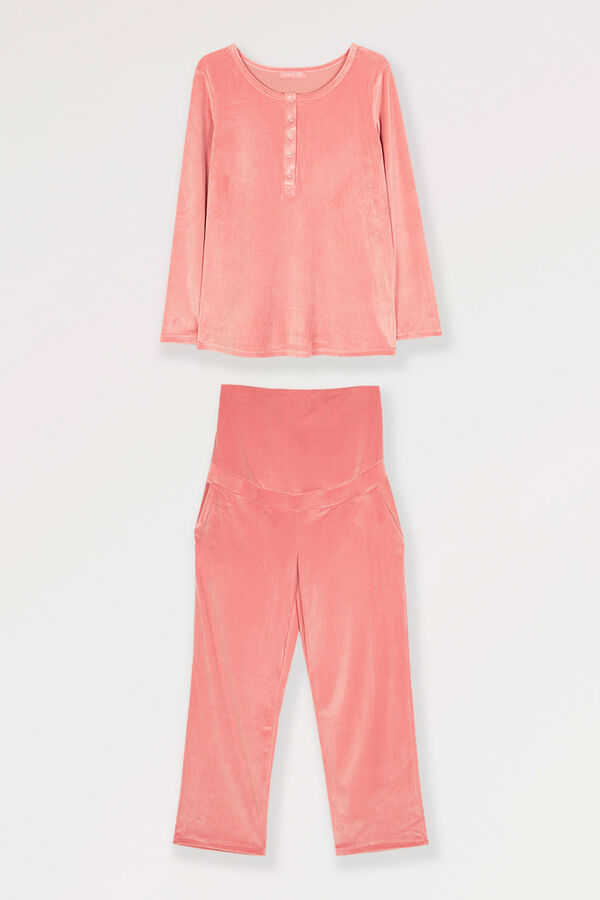 Womensecret Pijama De Velour maternity rosa