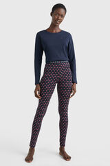 Tommy Hilfiger Set de pijama largo con pantal&oacute;n de punto estampado
