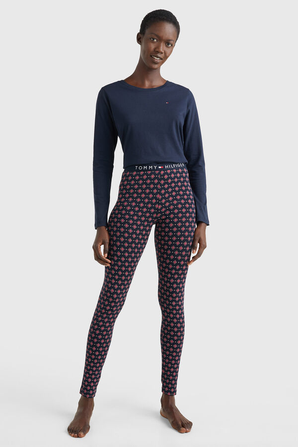 Tommy Hilfiger Set de pijama largo con pantal&oacute;n de punto estampado