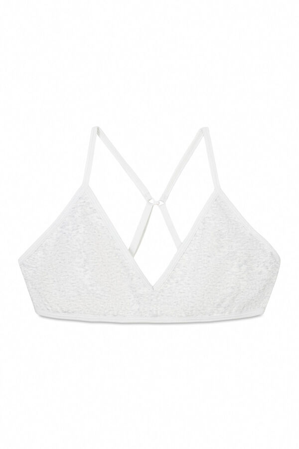 HI&BYE Sutiã triangular cinza sem costuras com copas removíveis cinzento