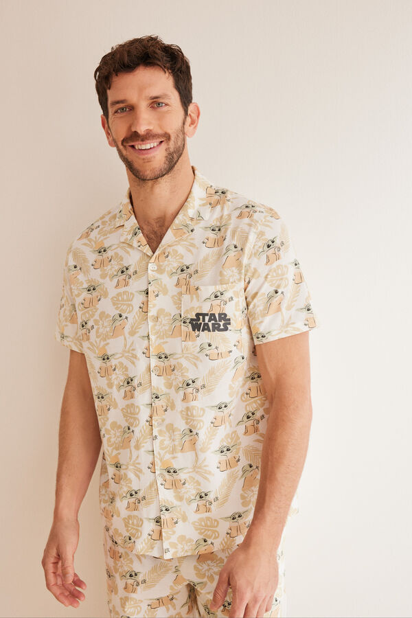 Women'secret Pijama camisero hombre 100% algod&oacute;n Grogu estampado