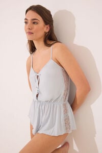 Women'secret Macac&atilde;o de cetim azul