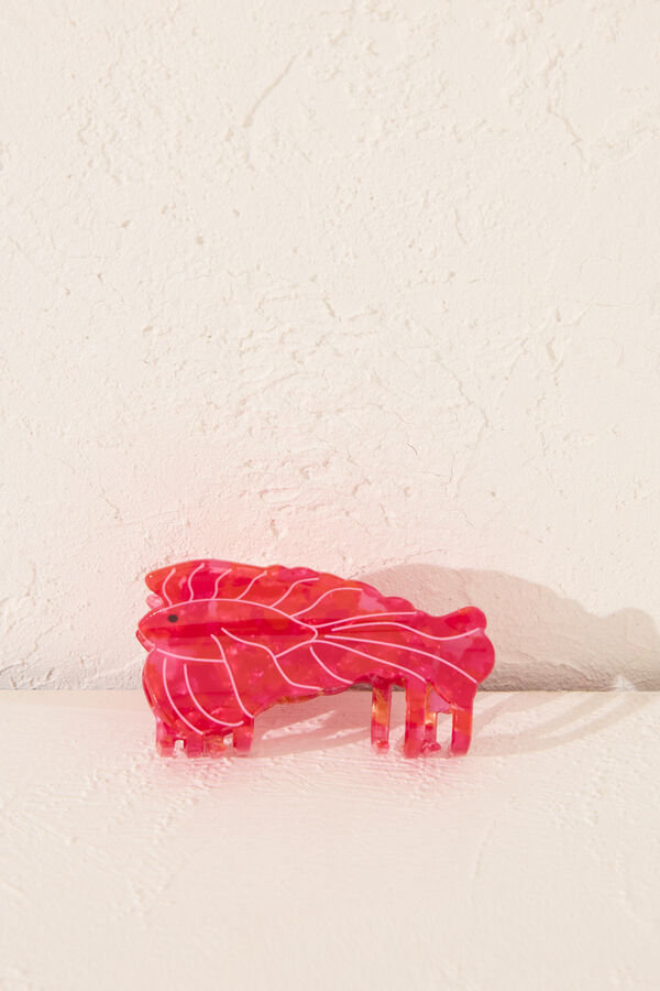 Women'secret Grampo de cabelo em formato de peixe vermelho borgonha