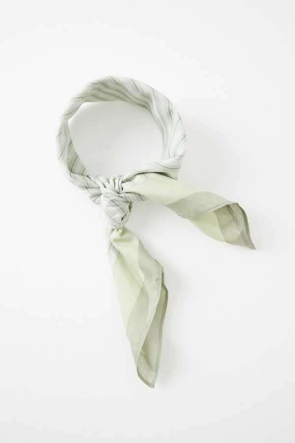 Women'secret Len&ccedil;o riscas verde no gola estampado