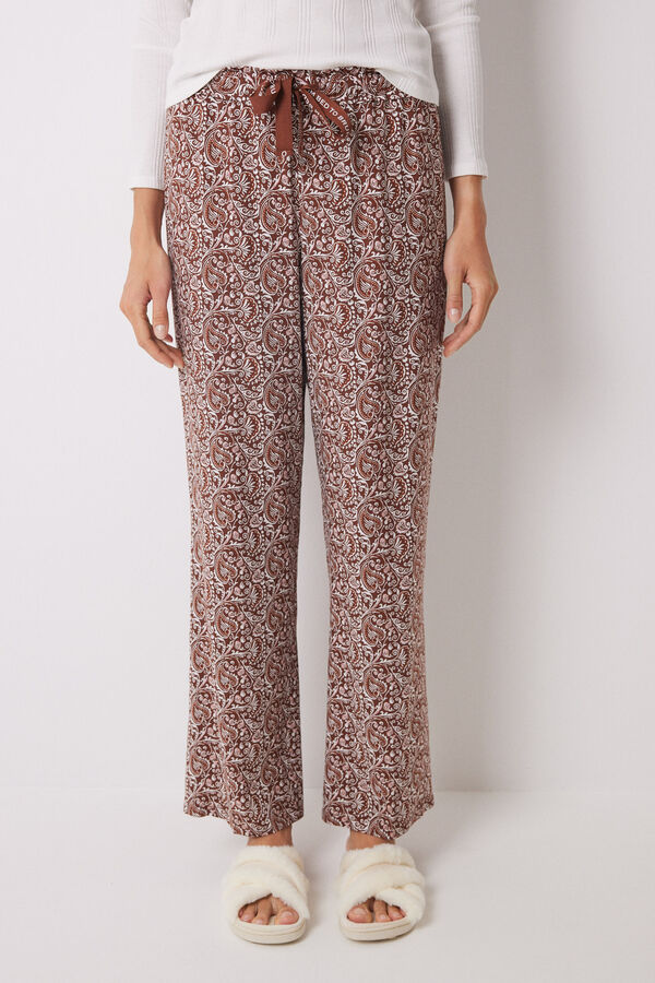 Women'secret Pantal&oacute;n largo lounge viscosa paisley estampado