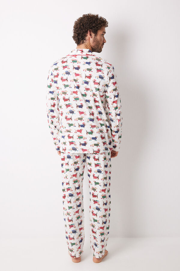 Women'secret Pijama masculino com camisa colorida para cachorro 100% algod&atilde;o estampado