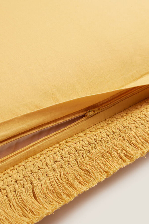 Textura Capa travesseiro algodão franjas estampado