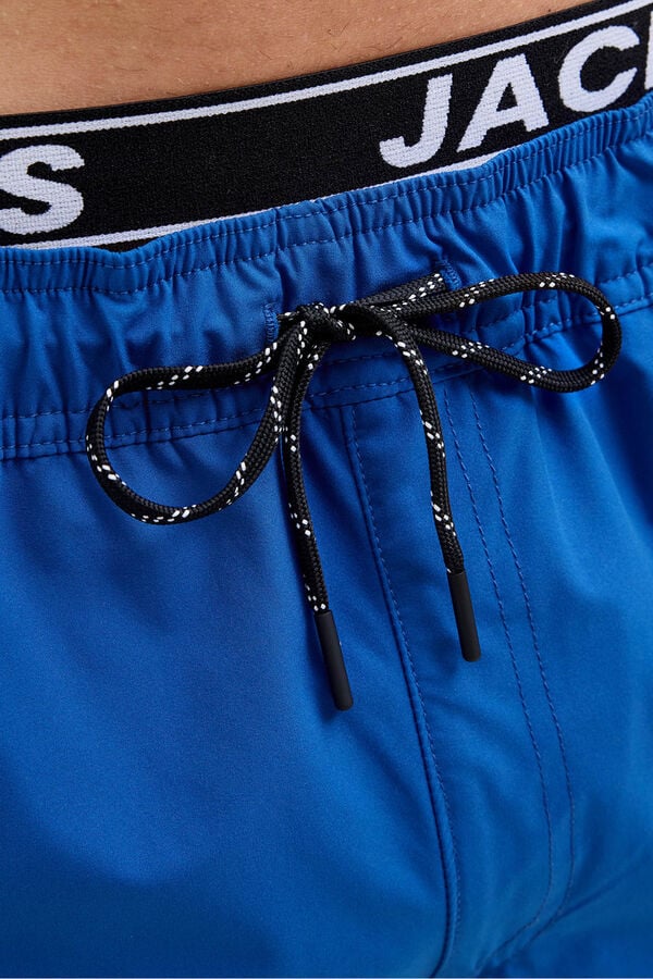 Jack & Jones Mai&ocirc; liso com c&oacute;s com logo  azul