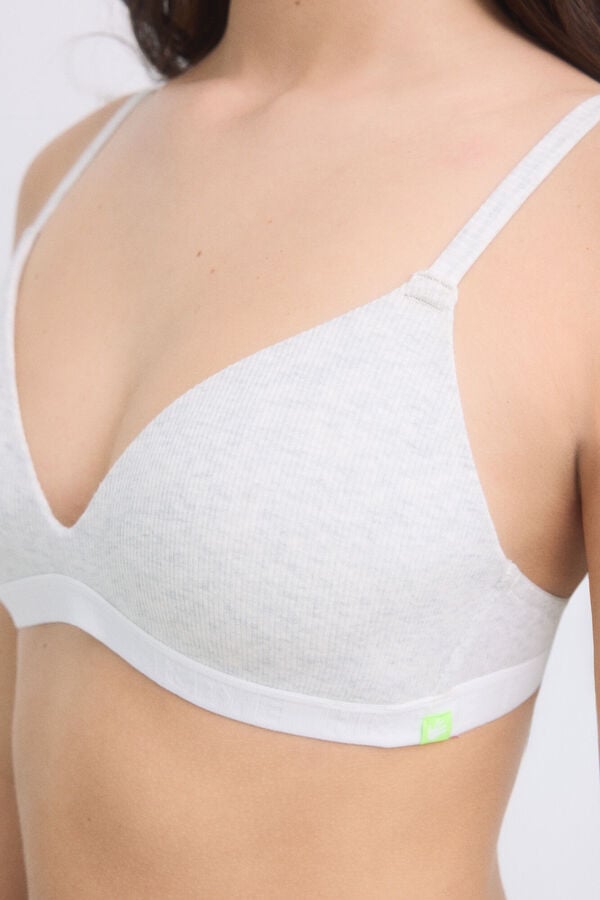 HI&BYE Suti&atilde; triangular enchimento fixo cinza cinzento