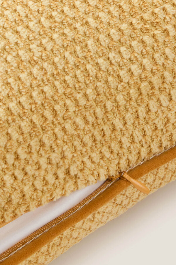 Textura Capa travesseiro chenille amarelo