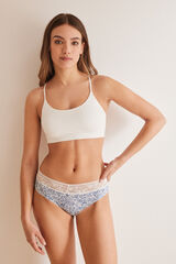 Women'secret Braga Hipster estampado gris blanco
