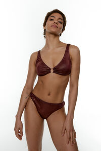 Black Limba Braga bikini brasile&ntilde;a efecto brillo con aplique met&aacute;lico Cady Copper