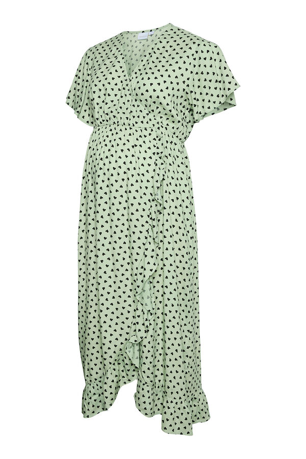 Mamalicious Vestido midi maternity y lactancia verde