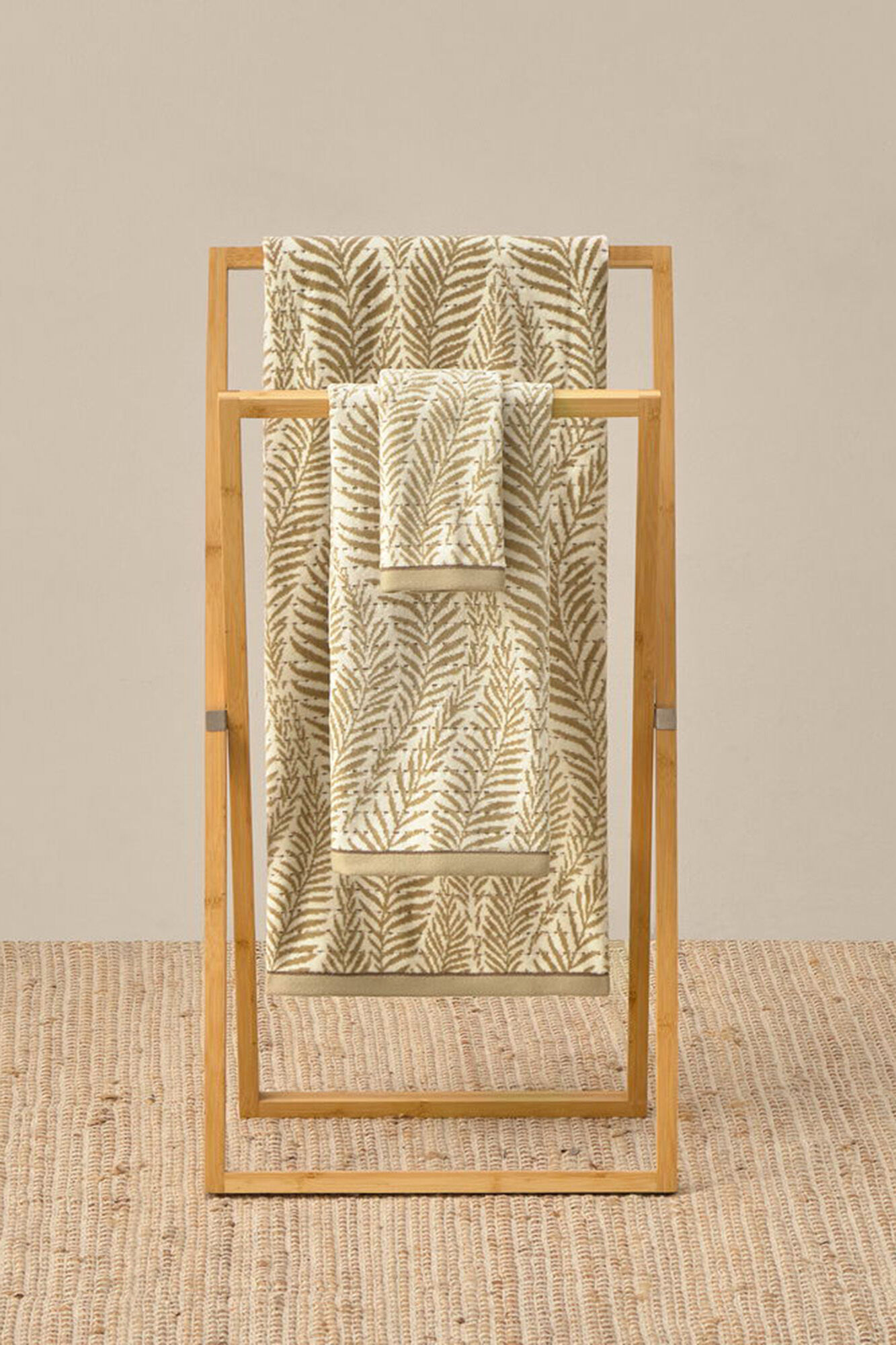 Textura Toalla rizo velour hojas