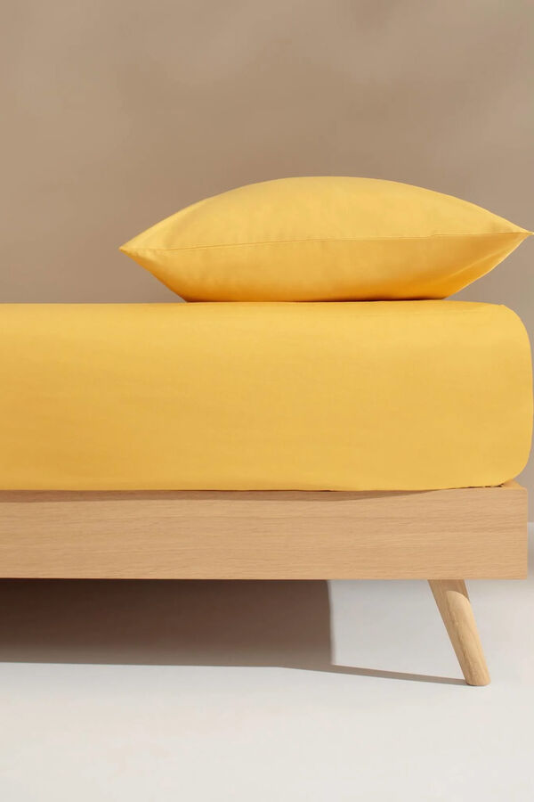 Textura Bajera algod&oacute;n org&aacute;nico. Cama 80-90cm. amarillo