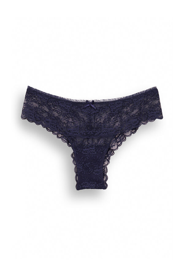 Women'secret Braga ancha brasile&ntilde;a ancha encaje azul navy azul