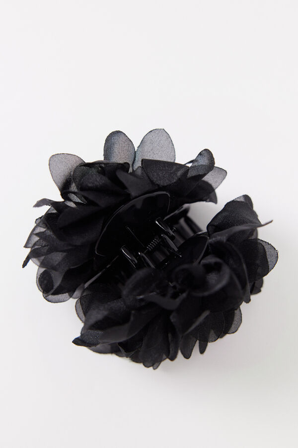 Women'secret Grampo de cabelo flor preta preto
