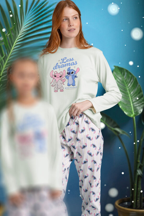 Admas Pijama comprido estampado Stitch para mulher azul