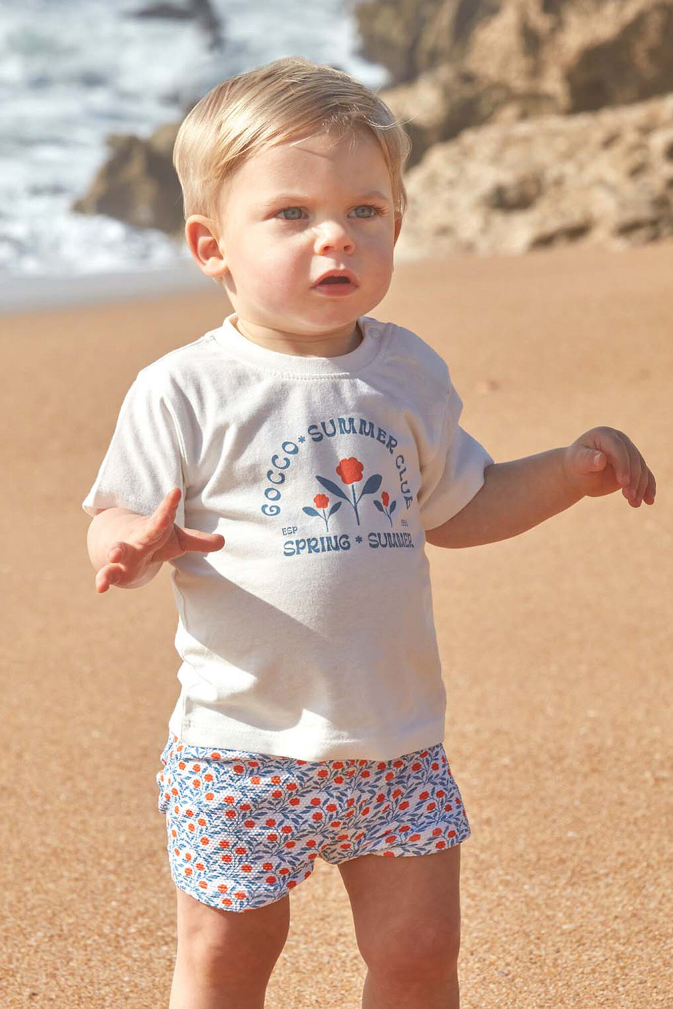 Gocco Ba&ntilde;ador de estampado ramas floral blanco