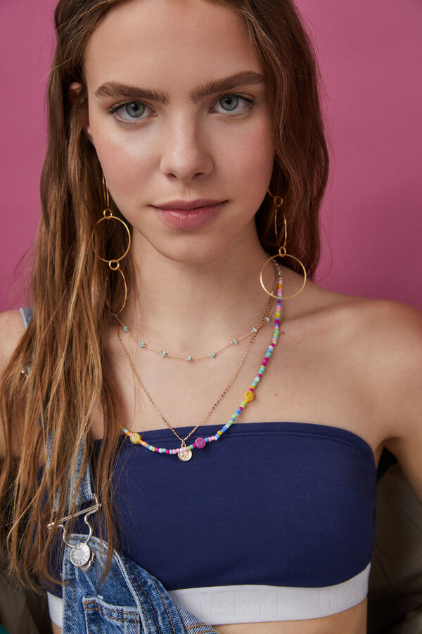 HI&BYE Top bandeau algodão azul-escuro azul