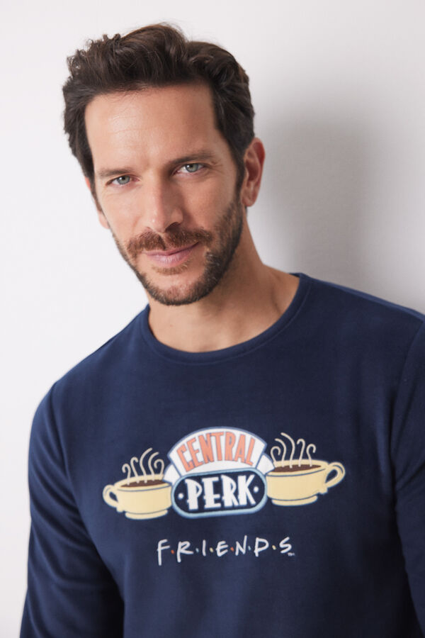 Women'secret Pijama largo hombre polar Friends azul