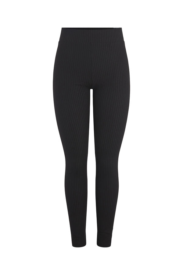 Pieces Leggings canal&eacute; negro