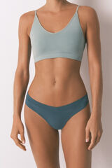 Women'secret Tanga lisa fruncida verde verde