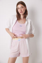 Women'secret Pijama al&ccedil;as cal&ccedil;&otilde;es riscas rosa rosa