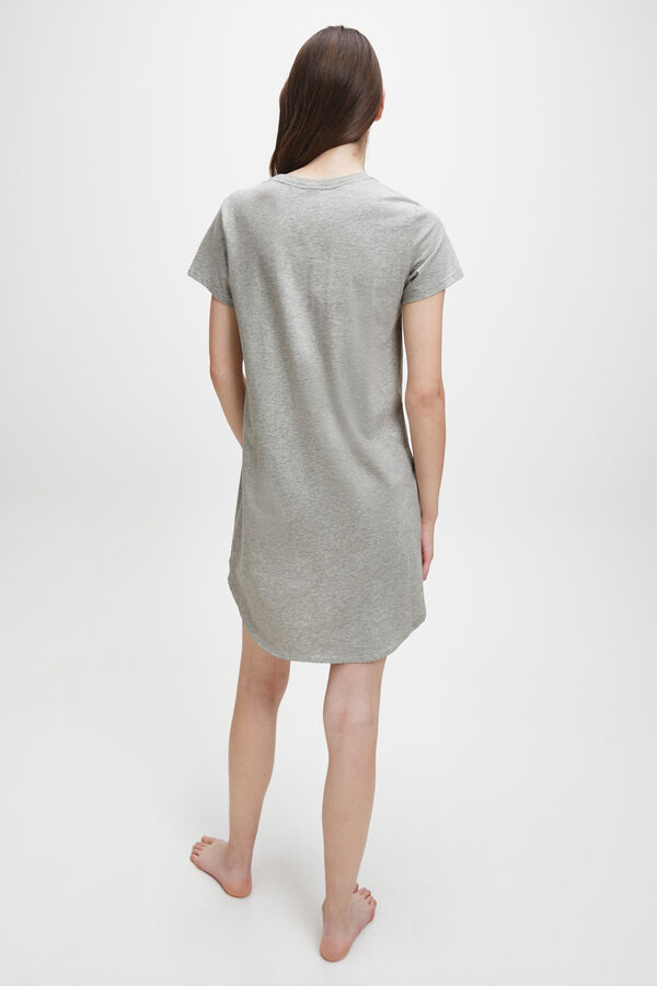 Calvin Klein Camisa de dormir de algodão com logótipo da Calvin Klein cinzento