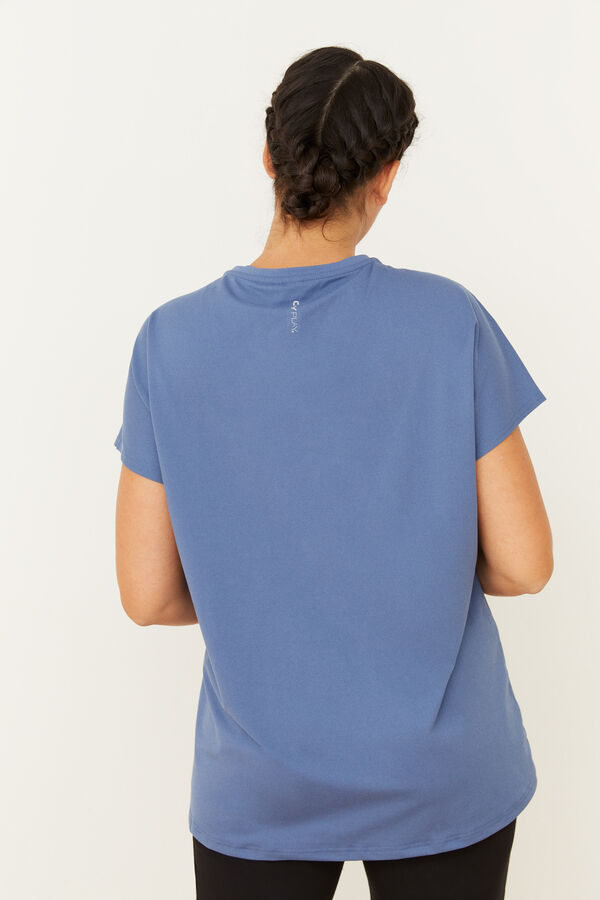 Womensecret Camiseta entrenamiento manga corta azul