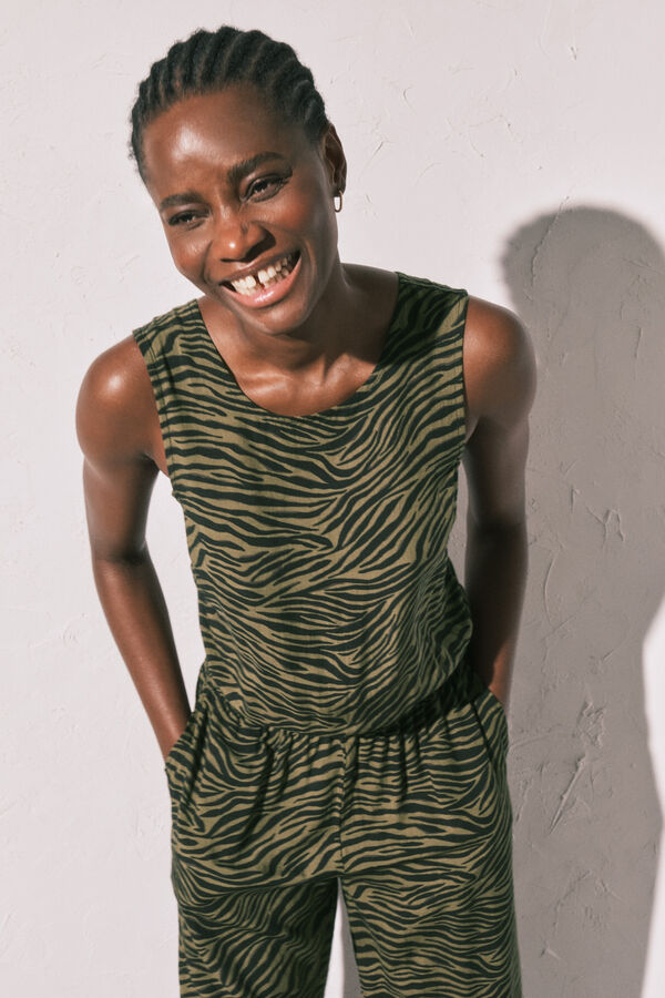 Women'secret Macac&atilde;o comprido animal print estampado