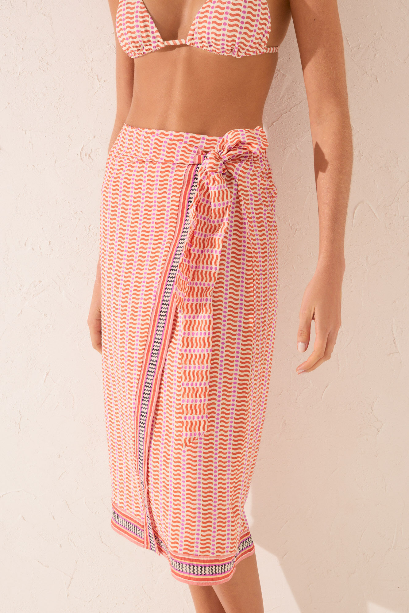 Women'secret P&aacute;reo midi com estampado geom&eacute;trica