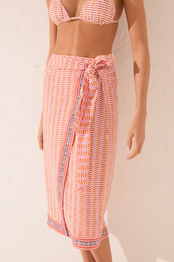 Women'secret P&aacute;reo midi com estampado geom&eacute;trica estampado