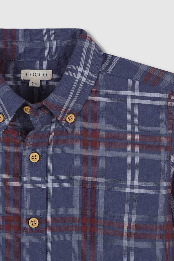Gocco Camisa algod&oacute;n estampada azul