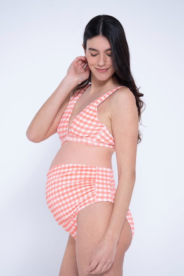 Ohma! Bikini premam&aacute; cuadro vichy coral