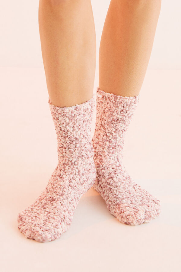 Women'secret Calcetines textura rosa rosa