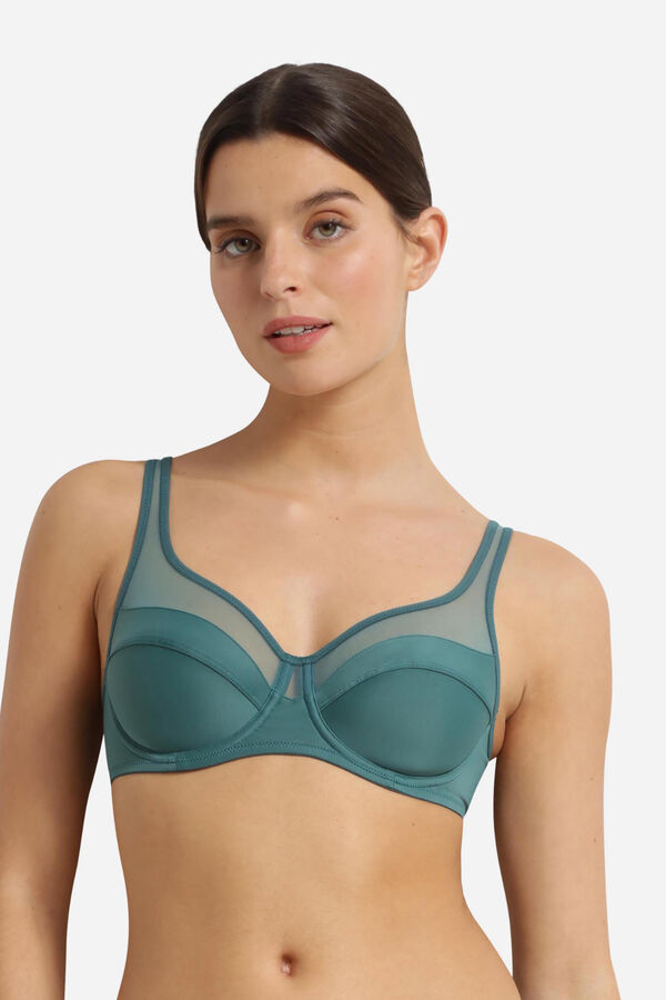 DIM Soutien com aro grande capacidade em tule verde