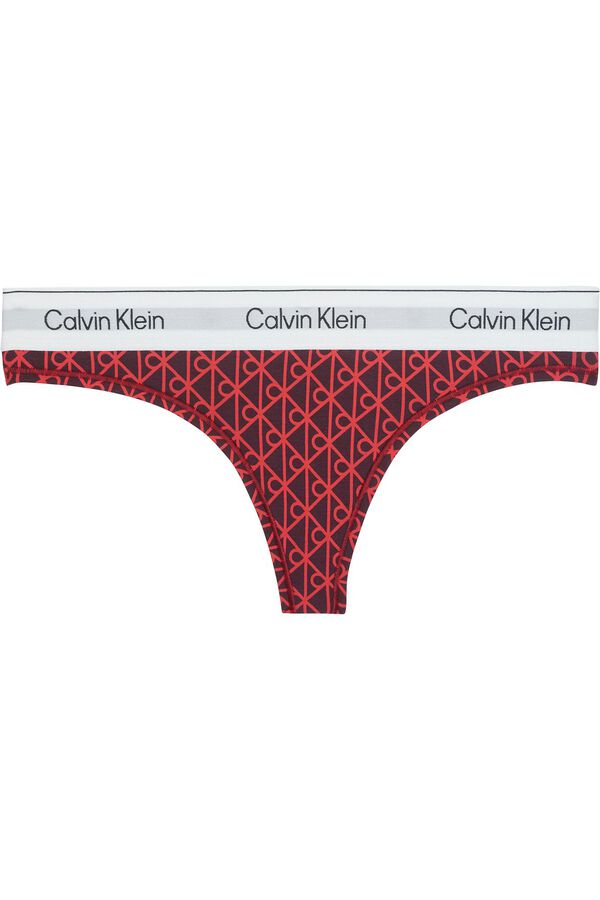 Calvin Klein Braga tanga de algod&oacute;n con logo estampado