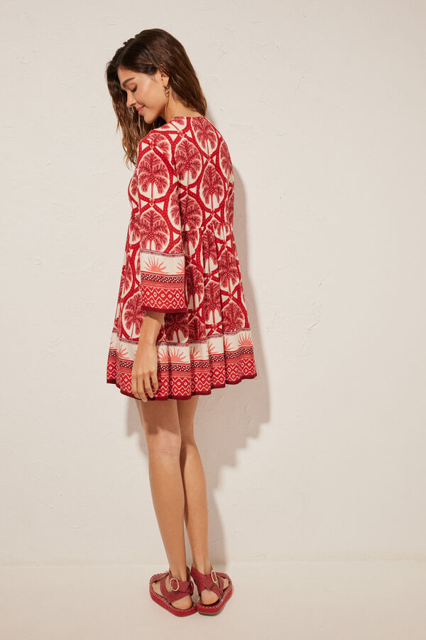 Women'secret T&uacute;nica corta tropical roja estampado