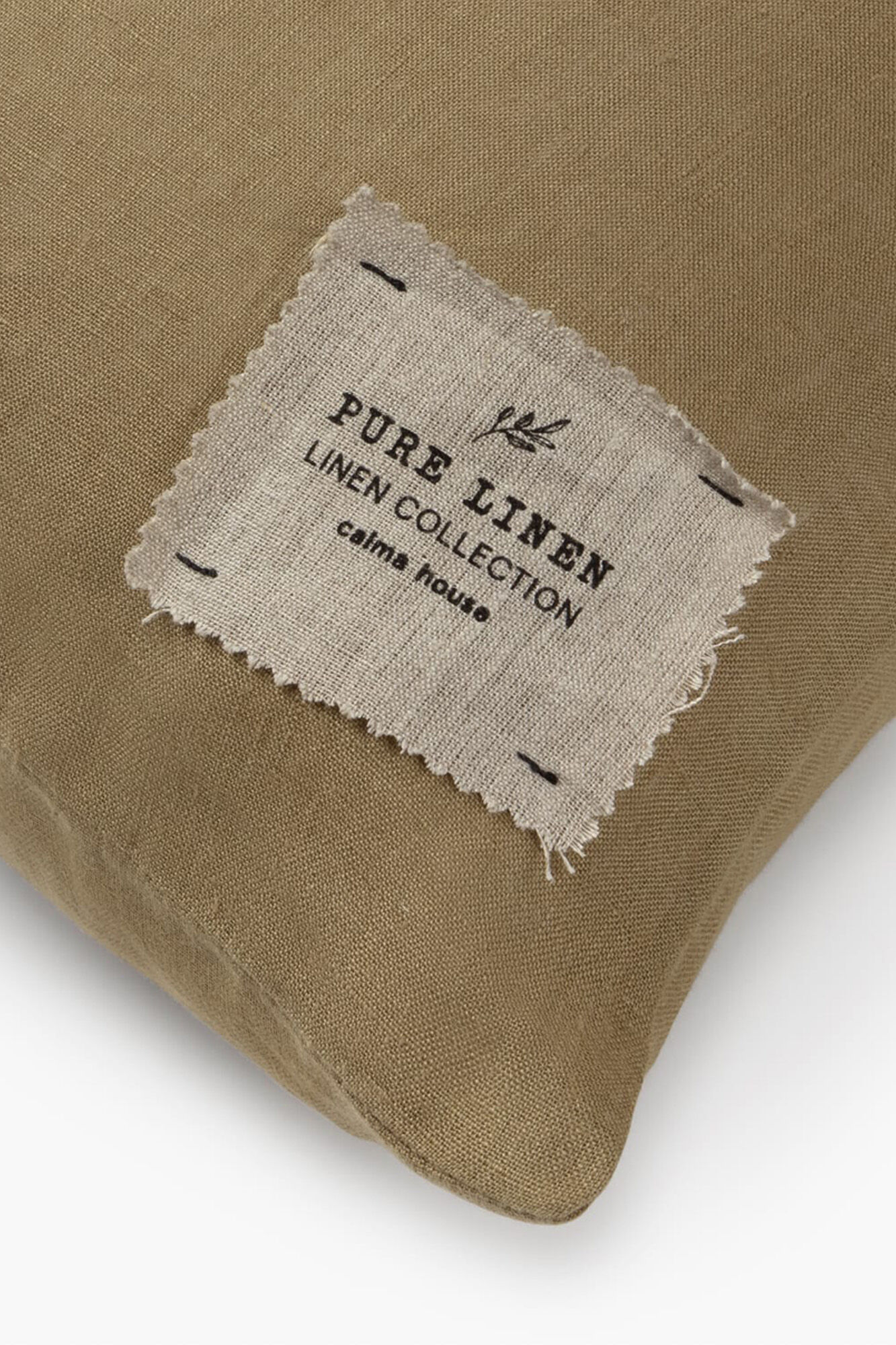 Calma House Funda de coj&iacute;n Lino Verde oscuro 60x60 cm.