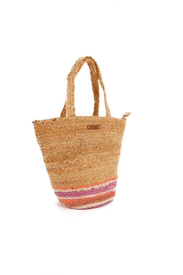 Abbacino Capazo peque&ntilde;o rafia estampado morado/lila