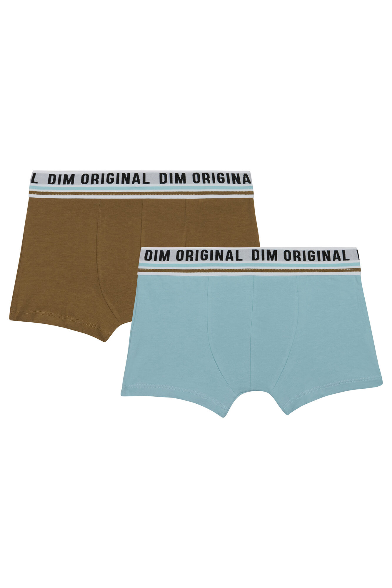 DIM Pack de 2 boxers de menino de estilo desportivo e cintura el&aacute;stica