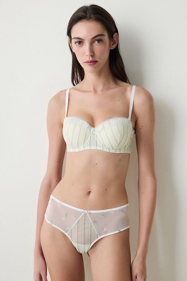 Penti Suti&atilde; com com aro riscas bege