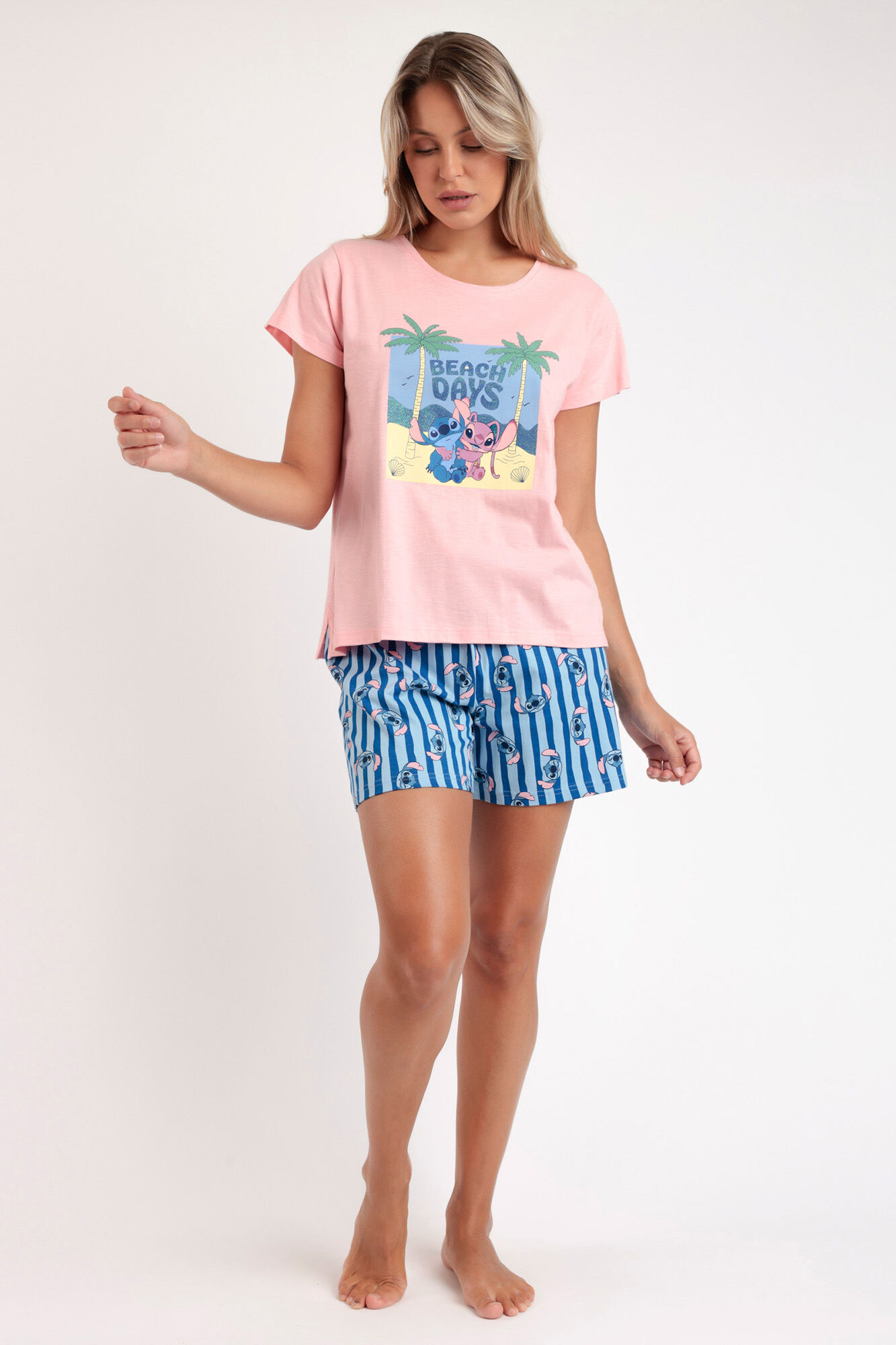 Admas Pijama corto Stitch ride the wave Disney