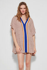 Gisela Cafet&atilde; estampado. branco