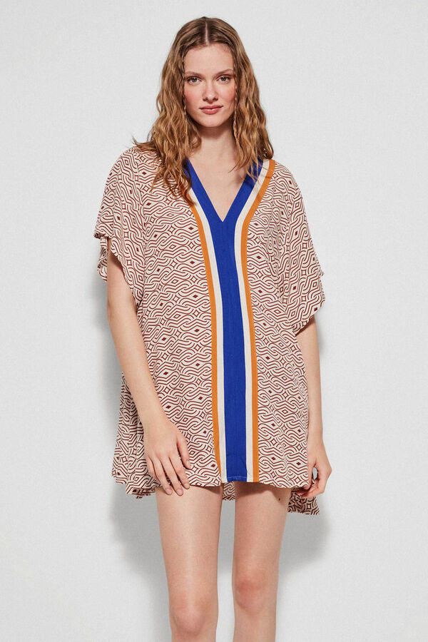 Gisela Cafet&atilde; estampado. branco