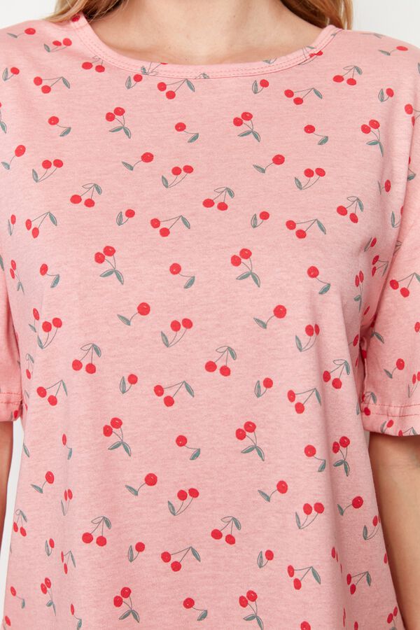 Trendyol Conjunto de pijama curto cerejas estampado