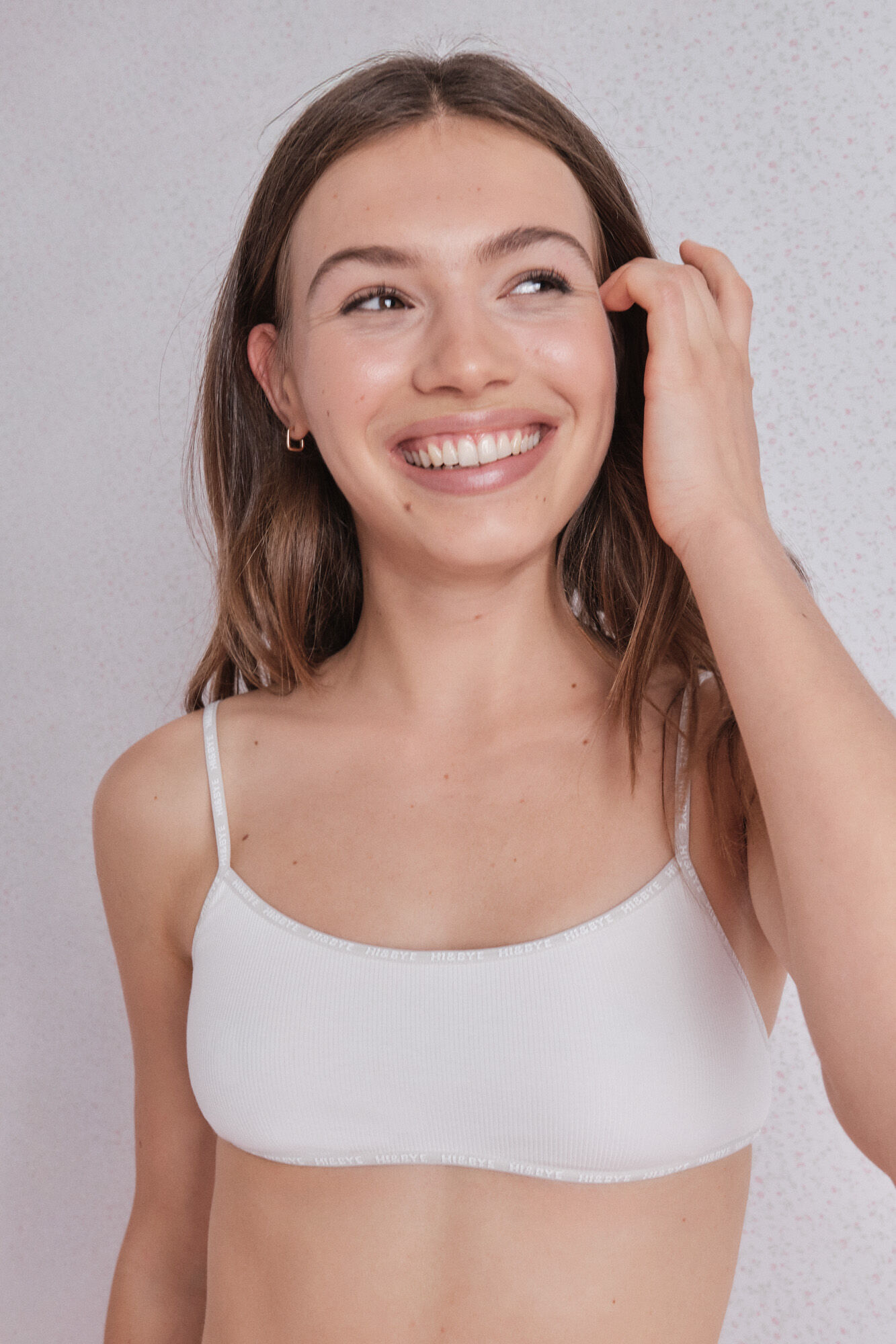 HI&BYE Sujetador top algod&oacute;n copas extra&iacute;bles blanco