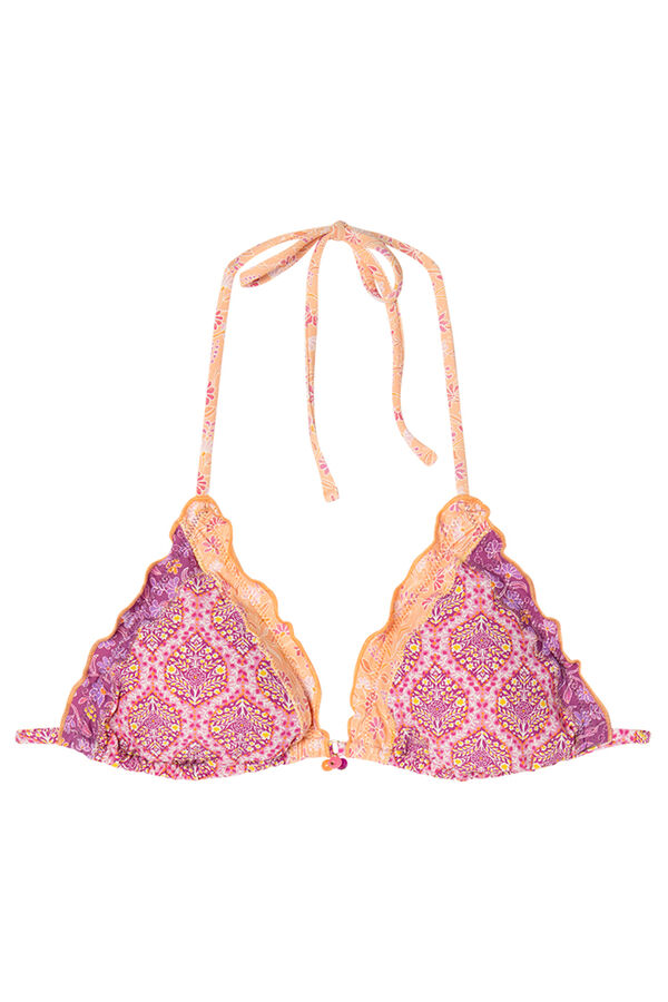 Women'secret Top bikini cortina volante rosa rosa