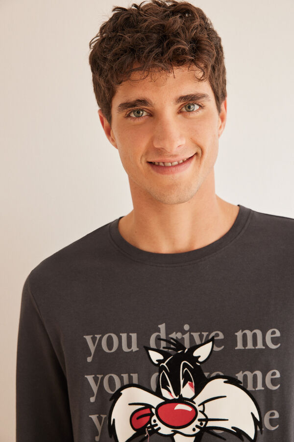 Women'secret Pijama homem 100% algod&atilde;o Silvestre cinzento